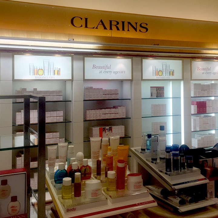Perth Sign Installers: Clarins retail signs, Perth, Western Australia